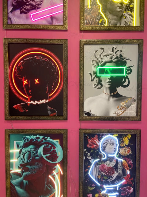 Contemporary Neon Painting Art: Modern Neon Sign Wall Art for Unique ...