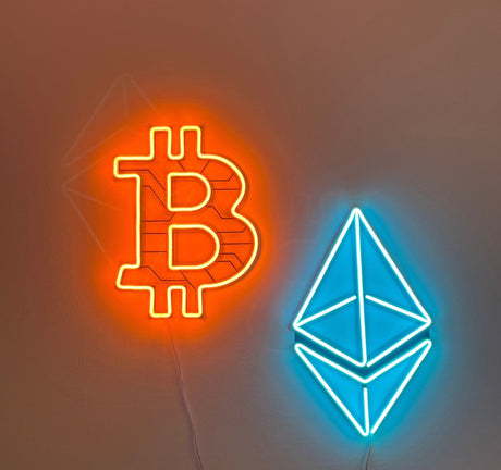 Crypto Coin Neon Art: Bitcoin LED Signs, Ethereum Neon Lamps | Trader Gift Decor & Unique Neon Sign Enthusiasts – Bedroom LED Neon Lamp - CityNeon