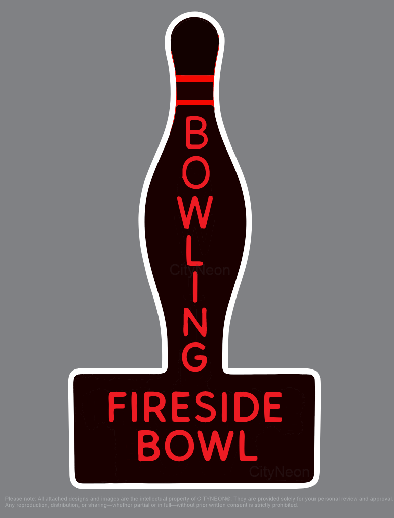 Custom “Fireside Bowl” LED Neon Sign - CityNeon