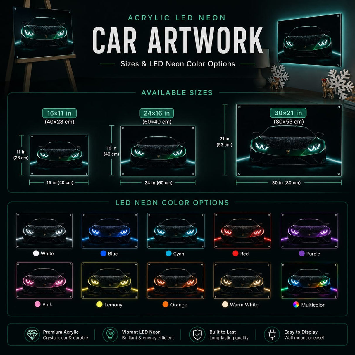 Custom Lamborghini Huracan Neon Sign - Perfect LED Wall Art for Car Enthusiasts and Garage Decor - CityNeon
