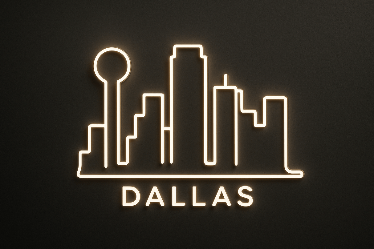 Dallas City Skyline Neon Sign - CityNeon