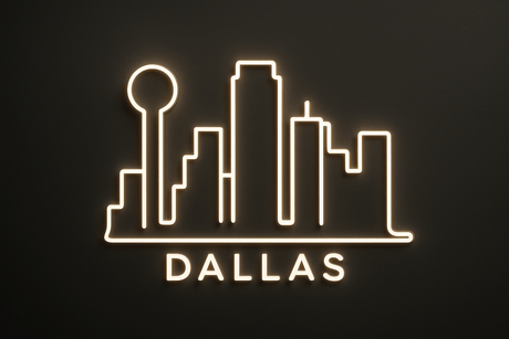 Dallas City Skyline Neon Sign - CityNeon