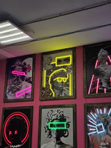 David Greek Neon Painting Art - Framed LED Neon Sign, modern art painting, neon art canvas, - CityNeon