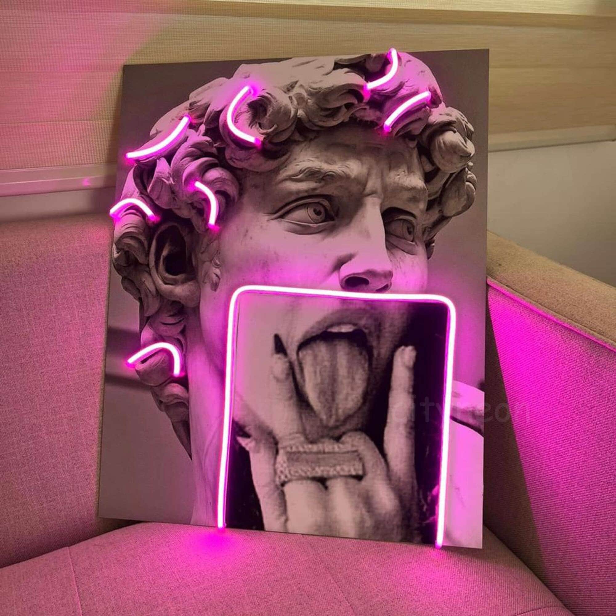 m*7様 NEONETICS.INC ネオンアートパネル在庫か David Neon Sign - Contemporary Art Framed Neon Sign for Modern
