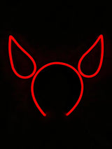 DEVIL HEADBAND neon - Halloween hair horn clip pin - CityNeon