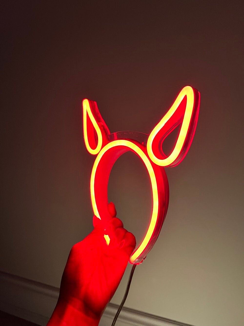 DEVIL HEADBAND neon - Halloween hair horn clip pin - CityNeon