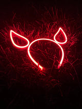 DEVIL HEADBAND neon - Halloween hair horn clip pin - CityNeon