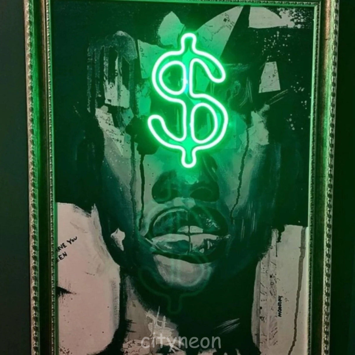 Dollar Neon Painting Art - motivational led neon wall art, money modern art painting, acrylic business sign, entrepreneur gift - CityNeon