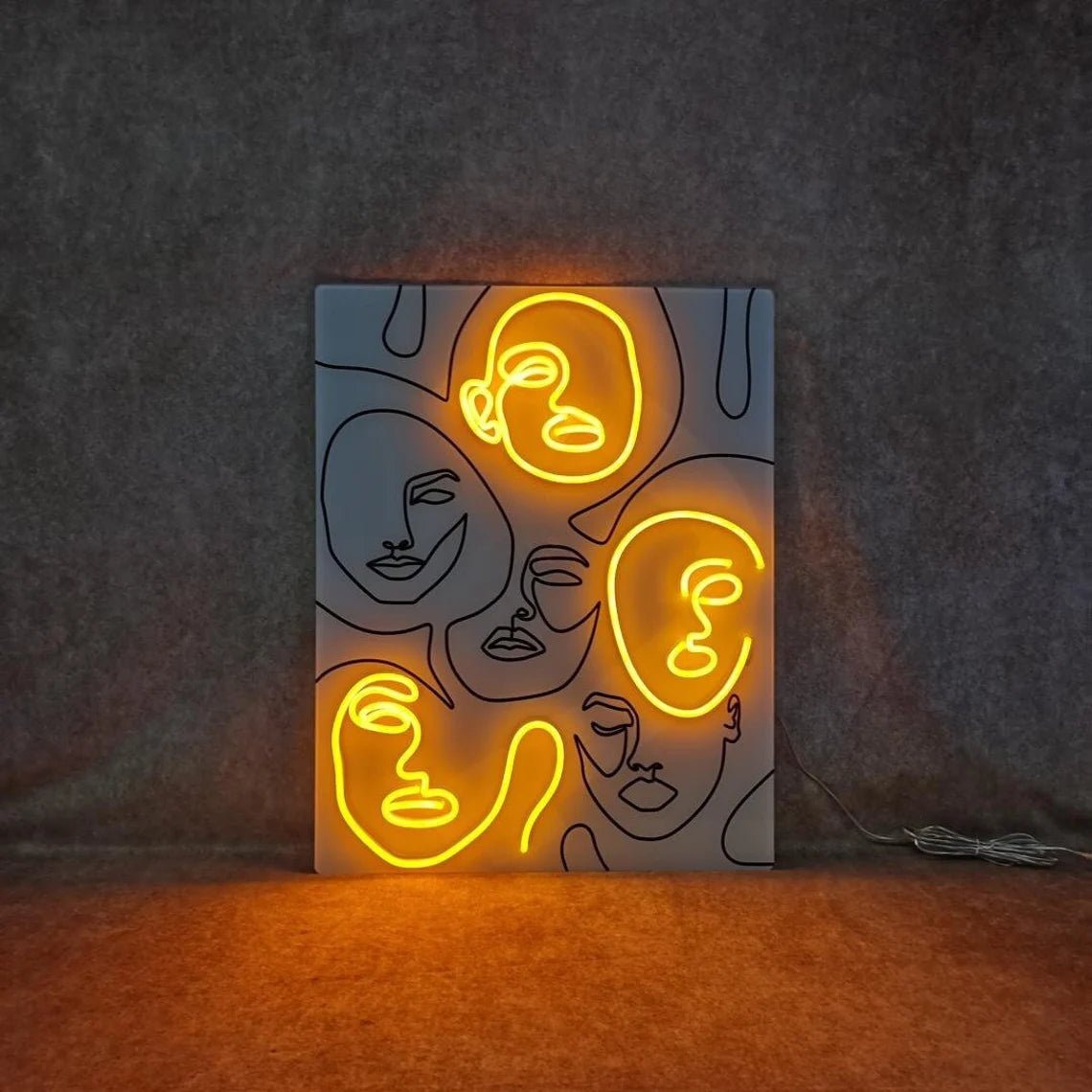 Face Lines Neon Sign - Painting Art 100x65CM - CityNeon