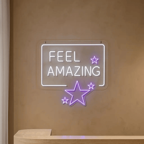 Feel Amazing LED Neon Sign – Motivational Wall Light for Spa, Gym & Wellness Spaces - CityNeon