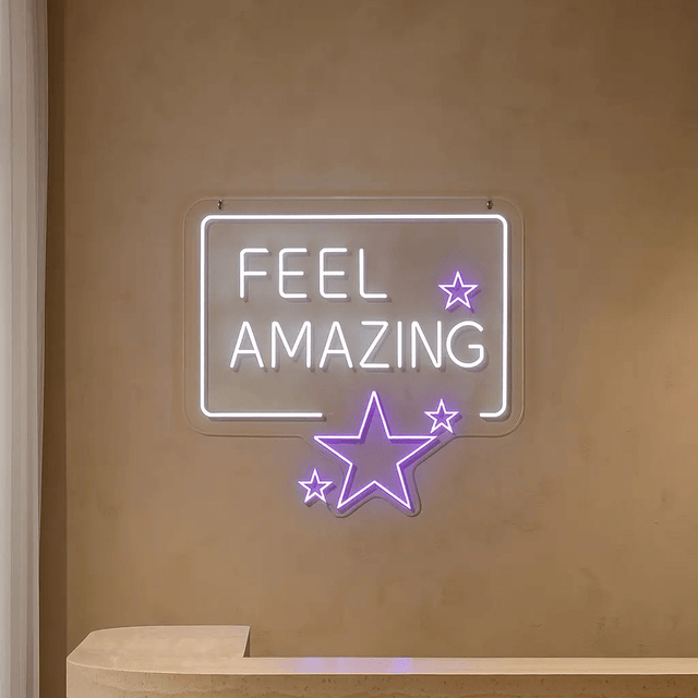 Feel Amazing LED Neon Sign – Motivational Wall Light for Spa, Gym & Wellness Spaces - CityNeon