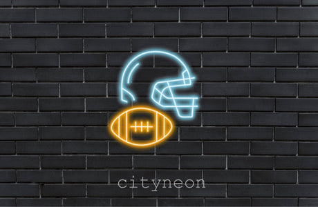 Football helmet neon sign - american footbal helmet neon sign, fan art. custom neon lamp, night light - CityNeon