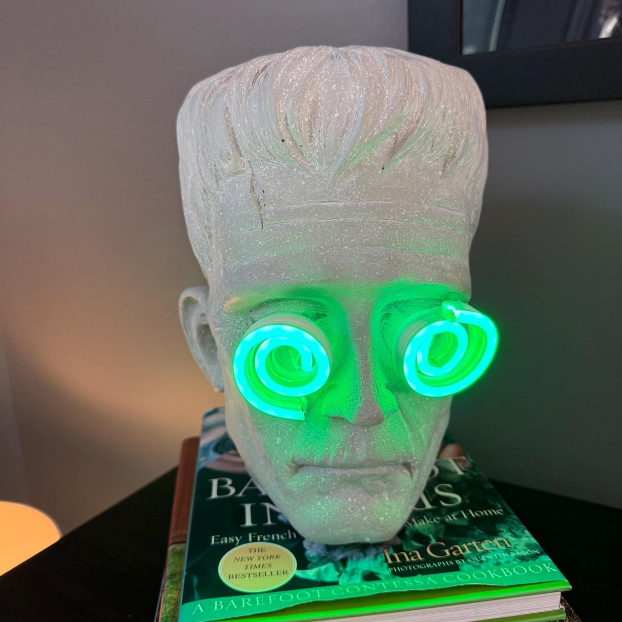 Frankenstein Neon Bust Lamp – Creepy Halloween Decor, Zombie LED Sculpture, Glow - in - the - Dark Desk Light, Horror Art Gift - CityNeon