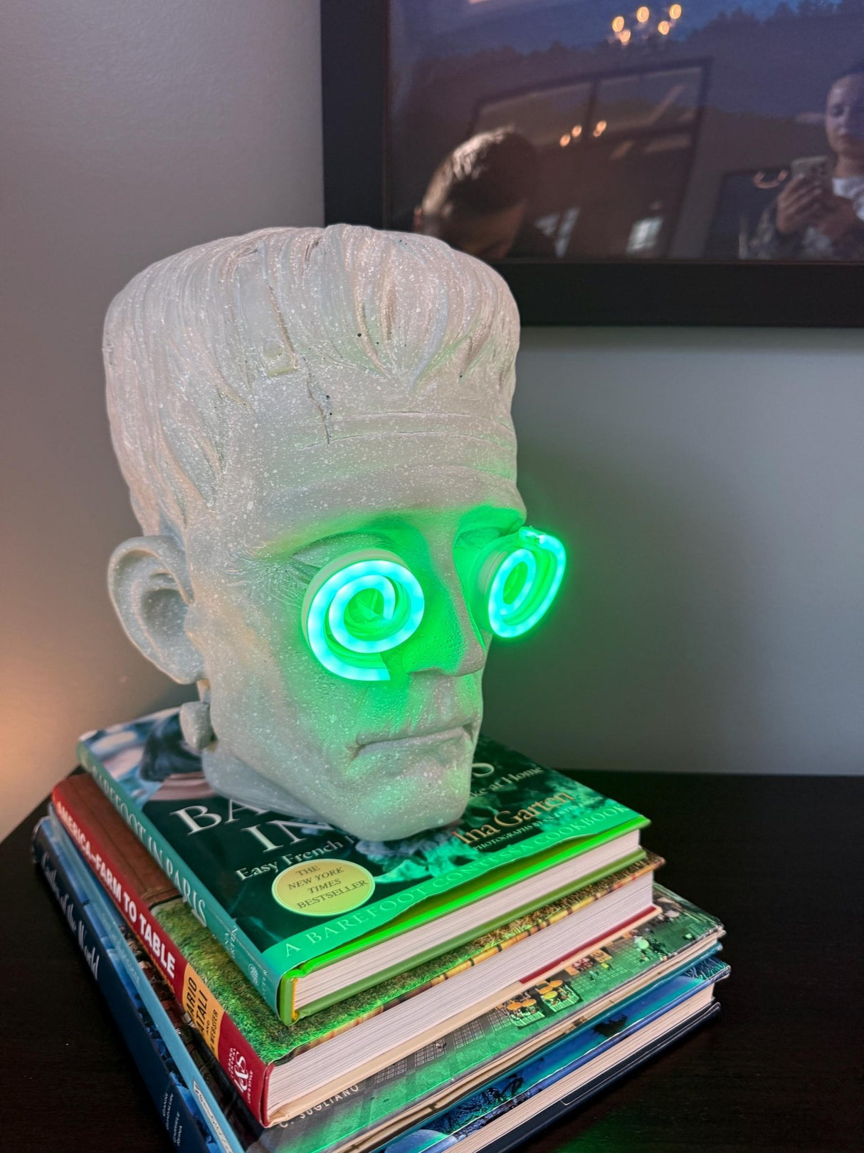 Frankenstein Neon Bust Lamp – Creepy Halloween Decor, Zombie LED Sculpture, Glow - in - the - Dark Desk Light, Horror Art Gift - CityNeon