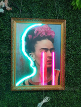 Frida Kahlo Neon Painting Art: Unique Light Sign, Contemporary Wall Decor, Modern Art Canvas, Pop Culture Custom LED Neon Light - CityNeon