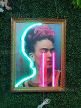 Frida Kahlo Neon Painting Art: Unique Light Sign, Contemporary Wall Decor, Modern Art Canvas, Pop Culture Custom LED Neon Light - CityNeon