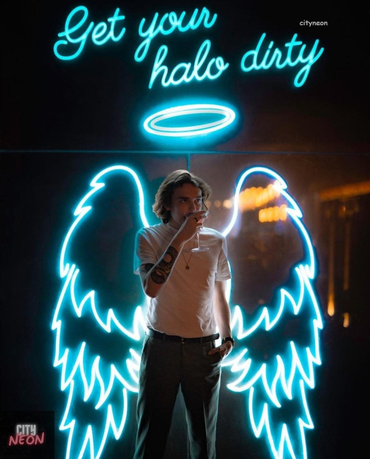 Get your halo dirty wings, neon wings, led wings - CityNeon