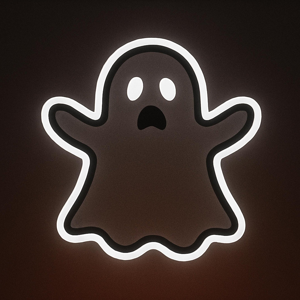 Ghost LED Neon Sign – Spooky Halloween Light, Cute Ghost Wall Decor, Glow in the Dark Room Light, Ghost Face Neon Sign, Halloween Gift - CityNeon
