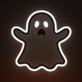 Ghost LED Neon Sign – Spooky Halloween Light, Cute Ghost Wall Decor, Glow in the Dark Room Light, Ghost Face Neon Sign, Halloween Gift - CityNeon