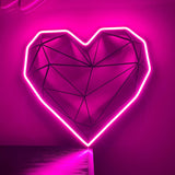 Heart LED Neon Lamp - Unique Bedroom sign 16x14" inch - CityNeon