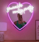 Heart mirror "You're like really pretty" - 26x26" inches - CityNeon