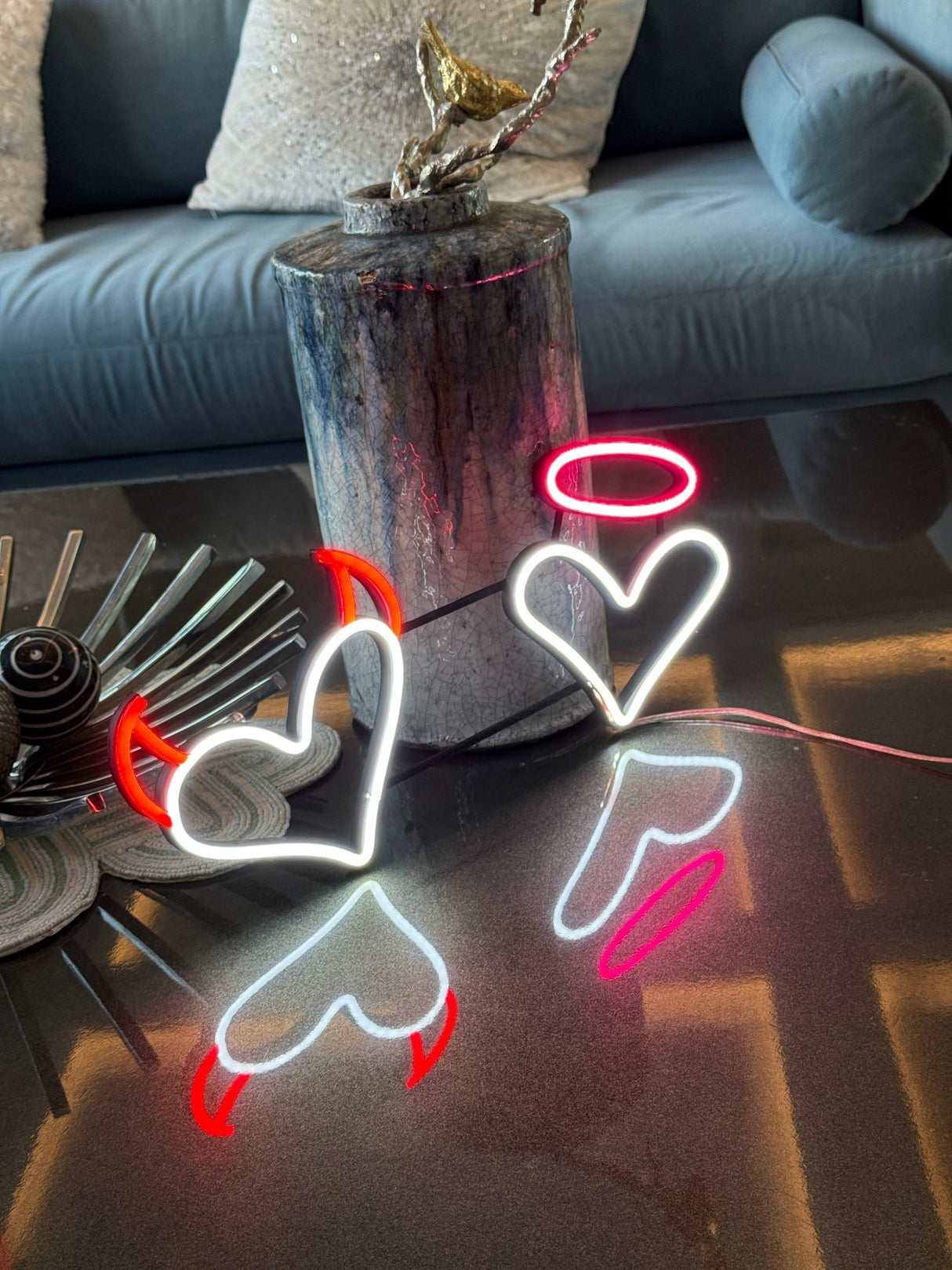 Hearts Neon Sign – Valentine's Day Gift | LED Neon Sign for Bedroom Decor - CityNeon