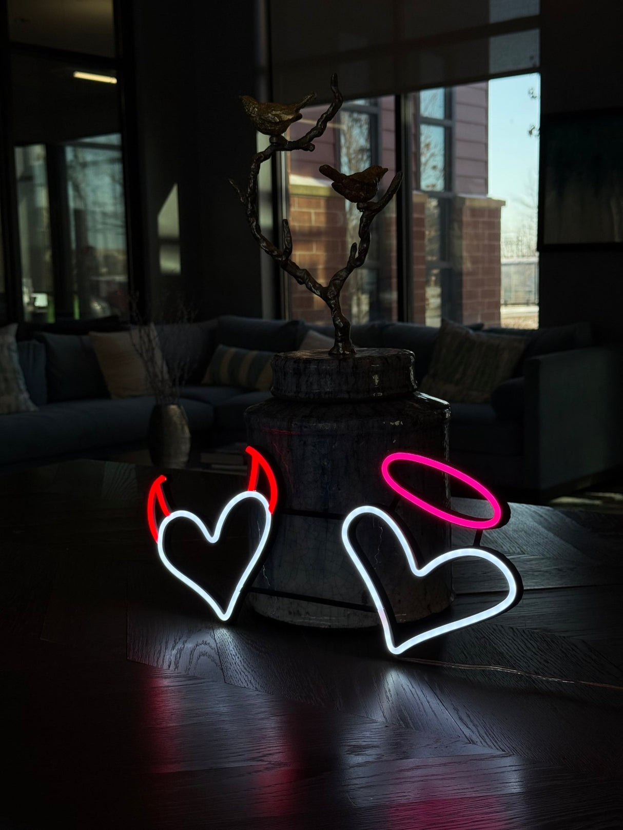 Hearts Neon Sign – Valentine's Day Gift | LED Neon Sign for Bedroom Decor - CityNeon