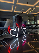 Hearts Neon Sign – Valentine's Day Gift | LED Neon Sign for Bedroom Decor - CityNeon