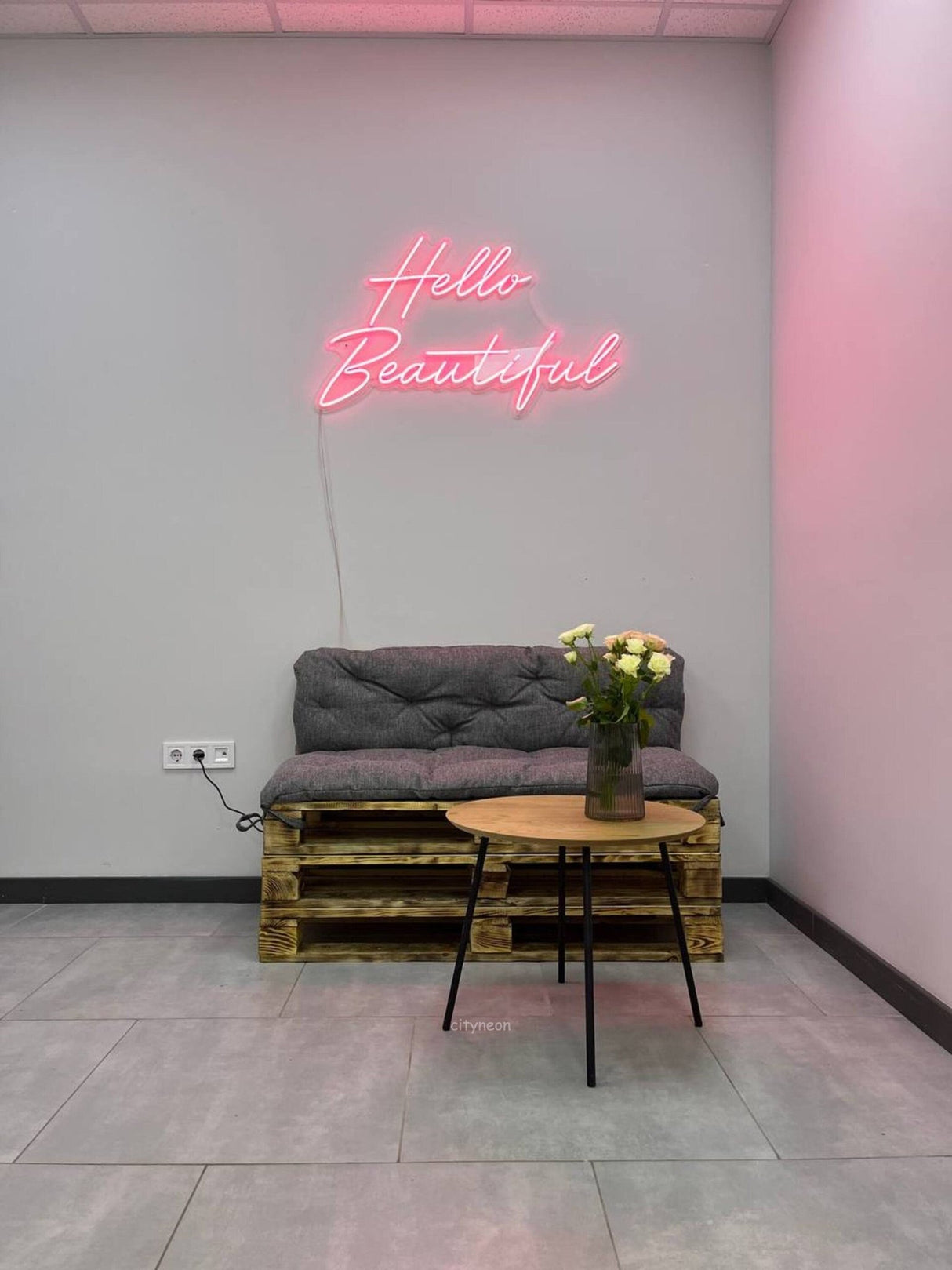 Hello Beautiful Pink Led Neon Sign - CityNeon