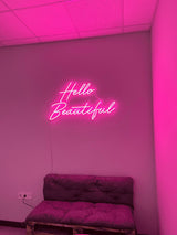 Hello Beautiful Pink Led Neon Sign - CityNeon