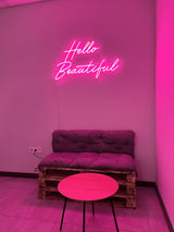 Hello Beautiful Pink Led Neon Sign - CityNeon