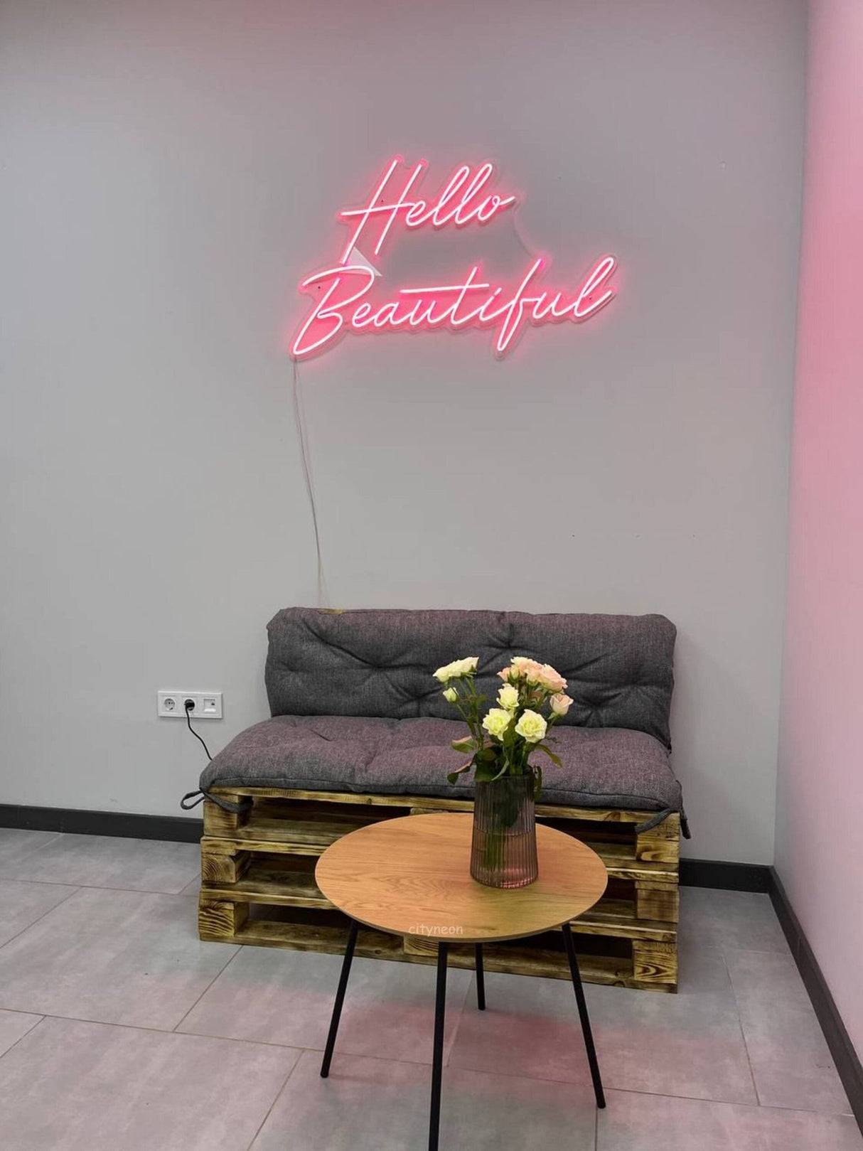 Hello Beautiful Pink Led Neon Sign - CityNeon