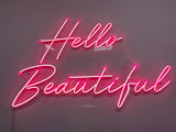 Hello Beautiful Pink Led Neon Sign - CityNeon