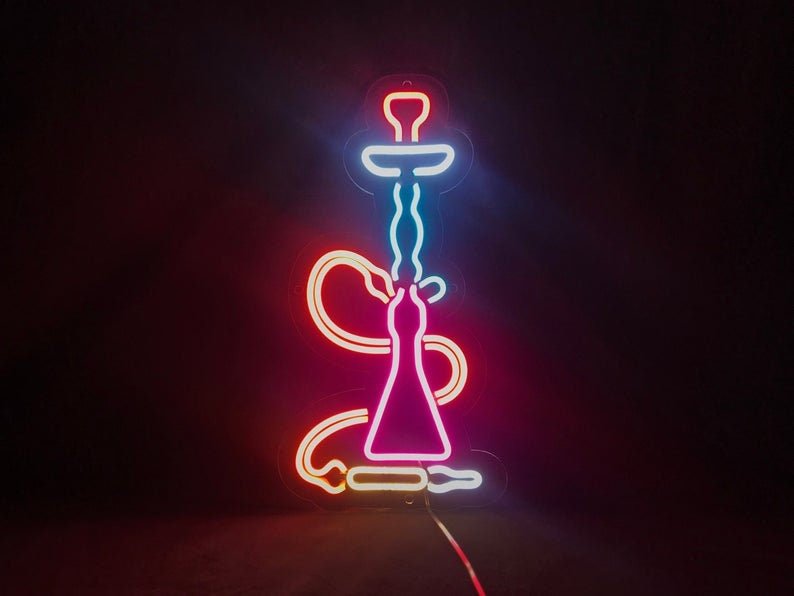 Hookah Neon Light - Hookah Set Bar Sign for Cafe Wall Decor and Neon Bar Sign - CityNeon