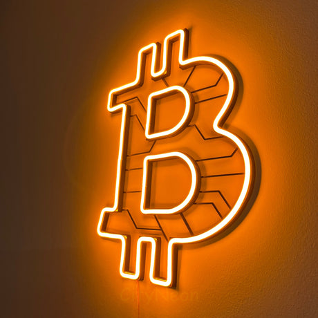 Bitcoin Wall Art neon sign - Handcrafted LED Neon Lamp for Crypto Enthusiasts and Traders - Custom Crypto Wall Art for Bedroom, Office, Home