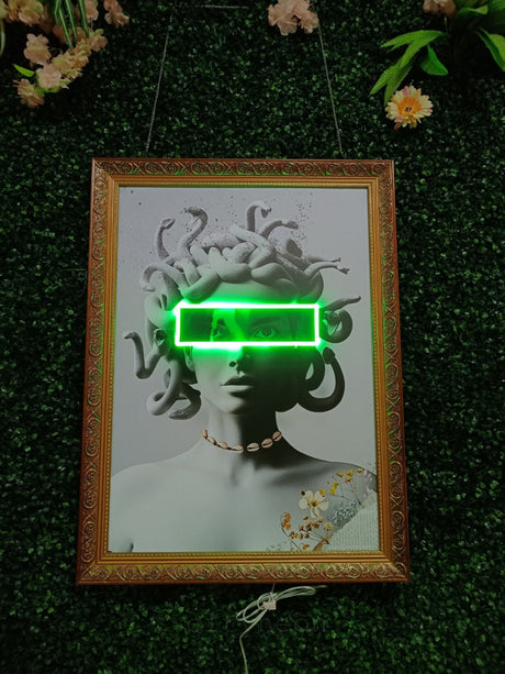 Unique Medusa Headpiece Neon Light | LED Neon Pop Art – Unique Gallery | Office Wall Decor Statement Piece for Tattoo Studios