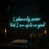 Neon Quote Sign “I Solemnly Swear” | Wizard Neon Lamp, Custom Bar Light