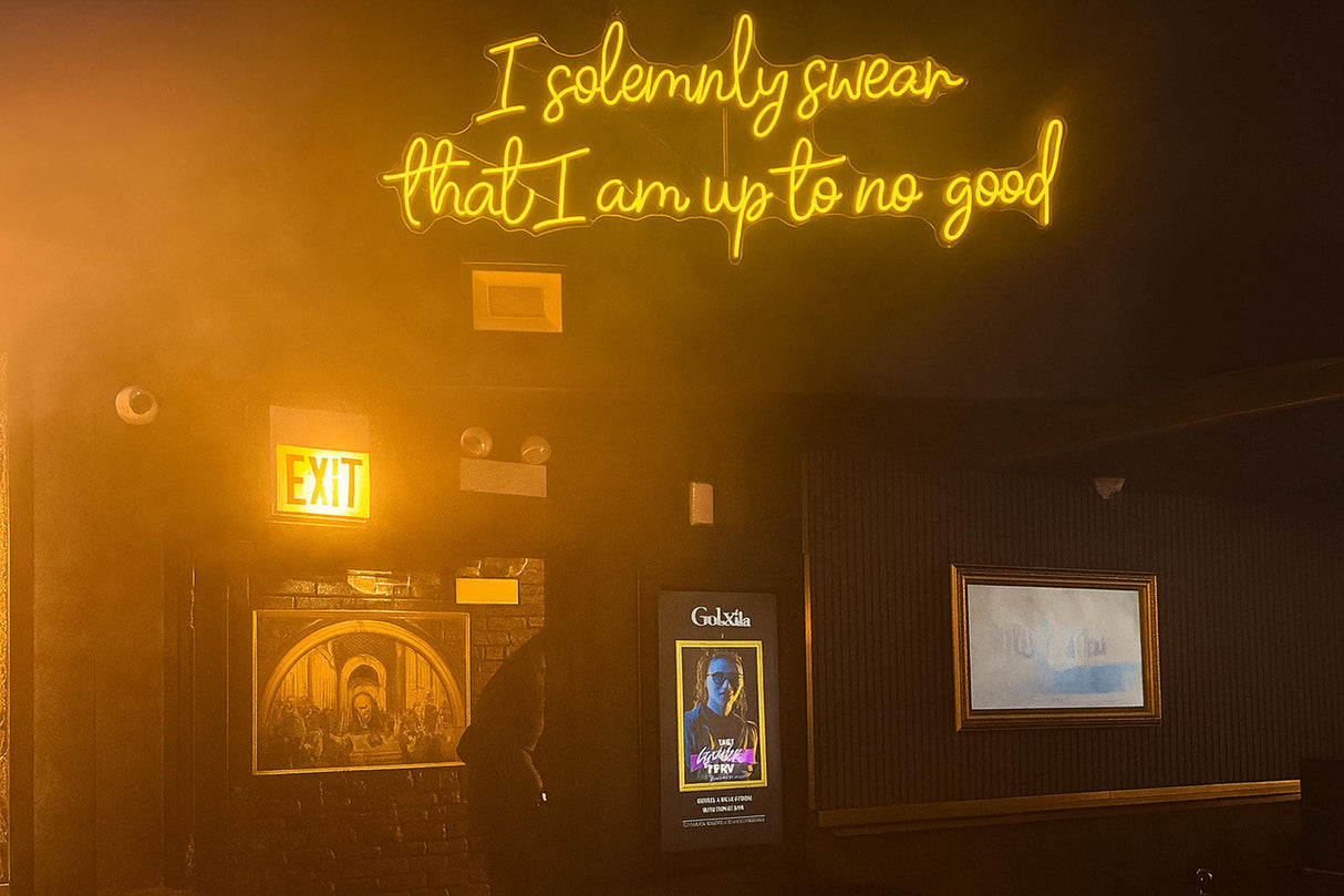 Neon Quote Sign “I Solemnly Swear” | Wizard Neon Lamp, Custom Bar Light