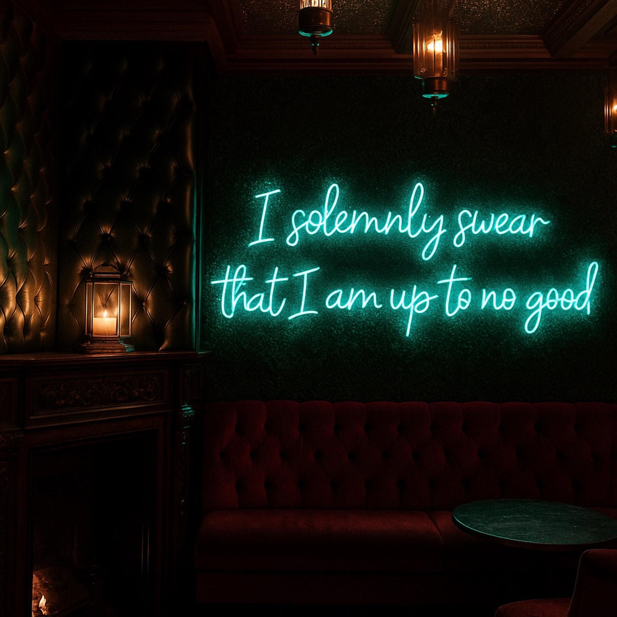 Neon Quote Sign “I Solemnly Swear” | Wizard Neon Lamp, Custom Bar Light