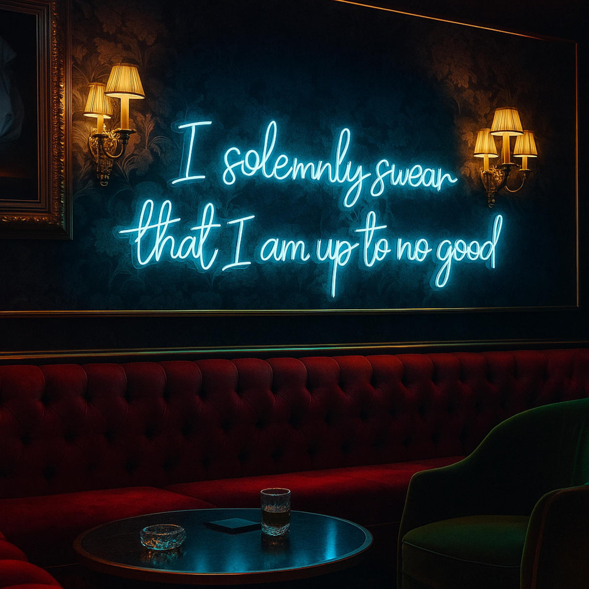 Neon Quote Sign “I Solemnly Swear” | Wizard Neon Lamp, Custom Bar Light