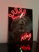 King Portrait Neon Art - Lion neon sign - CityNeon