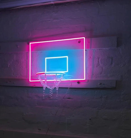 LED Basketball Hoop Neon Art – Real Glowing Backboard Wall Decor | Gift Idea | Man Cave, Studio or Teen Room Light | Custom Colors - CityNeon