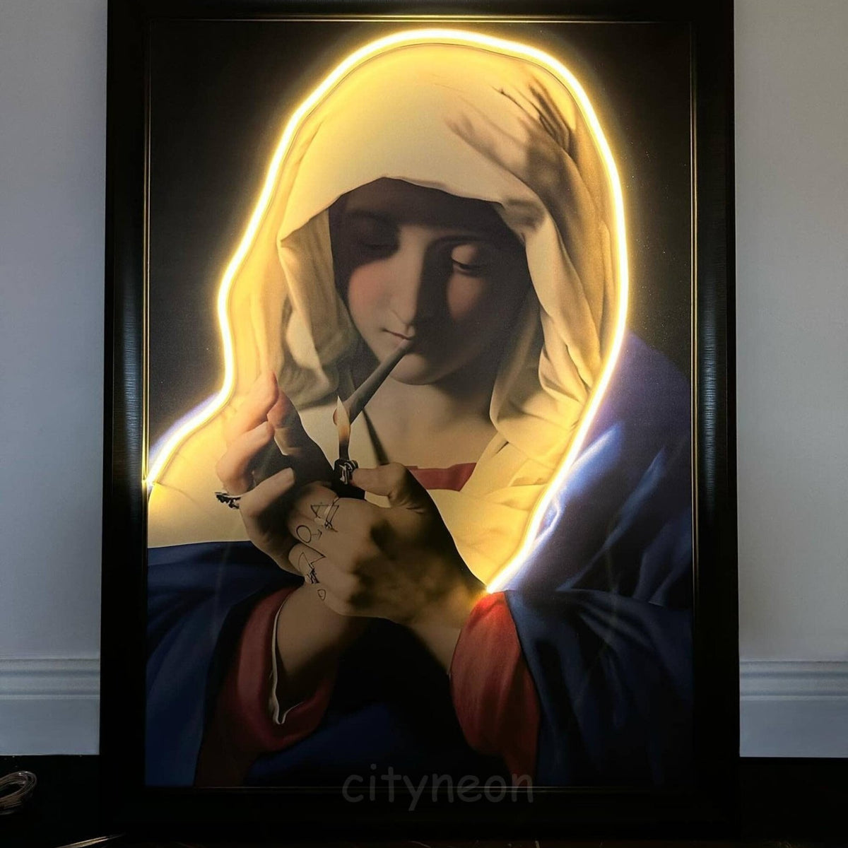 Maria Pop Art Framed Neon Sign - CityNeon