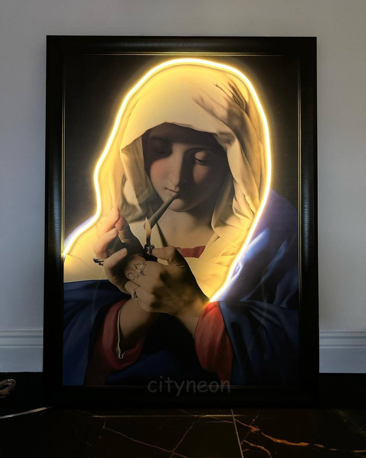 Maria Pop Art Framed Neon Sign - CityNeon