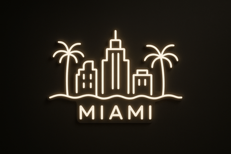 Miami City Skyline Neon Sign - CityNeon