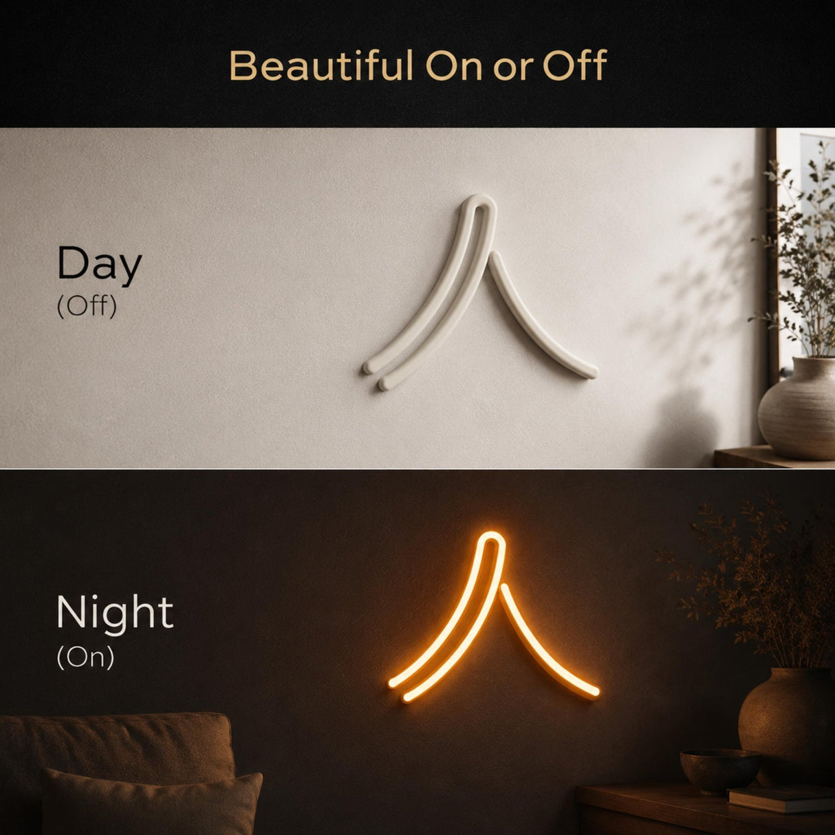 Minimalist LED Neon Wall Art, Feng Shui Symbol Neon Sign, Zen Wall Decor, Harmony Happiness Good Fortune Light, Modern Home Decor - CityNeon
