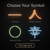 Minimalist LED Neon Wall Art, Feng Shui Symbol Neon Sign, Zen Wall Decor, Harmony Happiness Good Fortune Light, Modern Home Decor - CityNeon