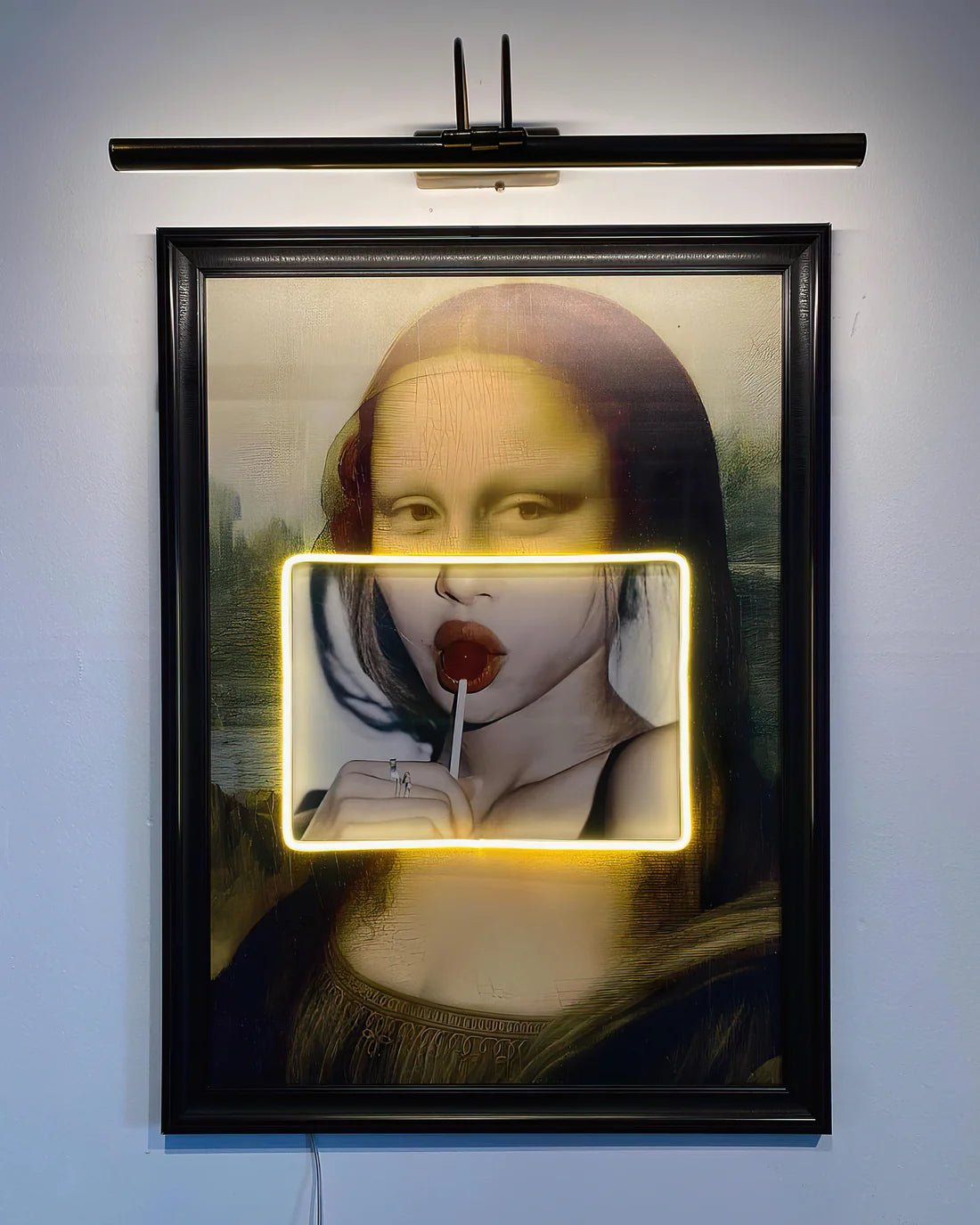 Mona Lisa Neon Modern Art | Contemporary Neon Painting Masterpiece