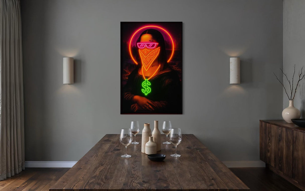 Mona Lisa Neon LED Wall Art – Illuminated Pop Art Decor for Home, Loft, Office | Modern Neon Sign, Graffiti Art, Unique Wall Decor - CityNeon