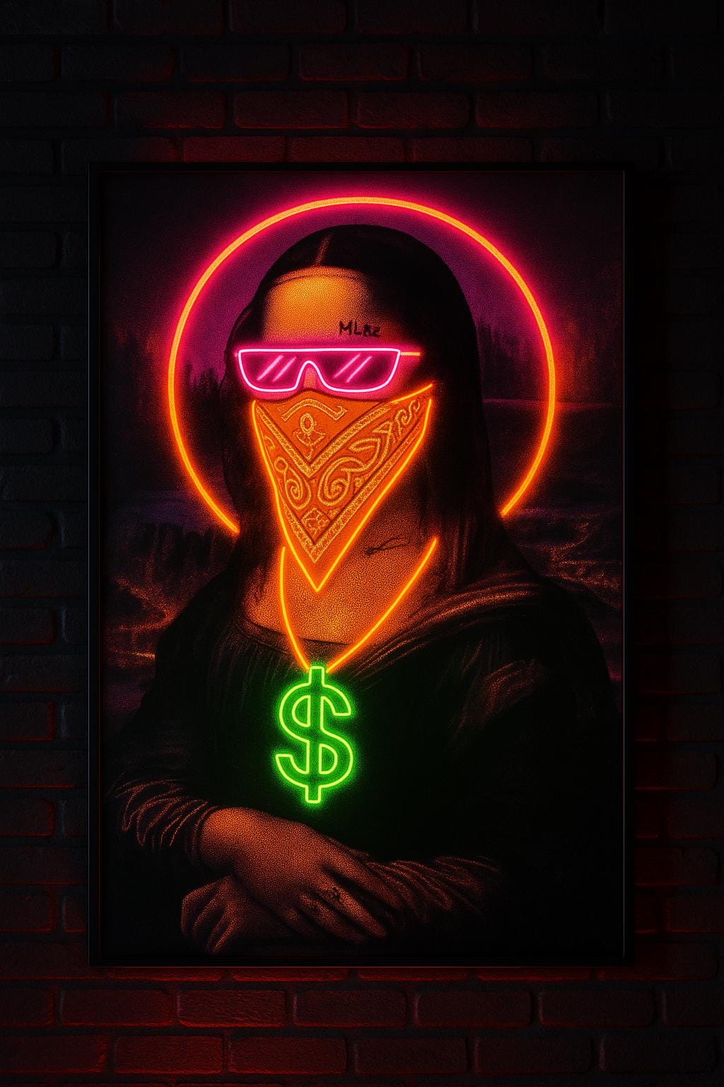 Mona Lisa Neon LED Wall Art – Illuminated Pop Art Decor for Home, Loft, Office | Modern Neon Sign, Graffiti Art, Unique Wall Decor - CityNeon